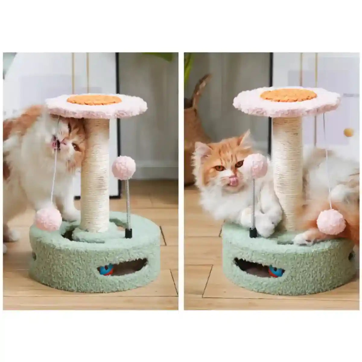 Flower Cat Climbing Frame with Trackball and Scratching Post