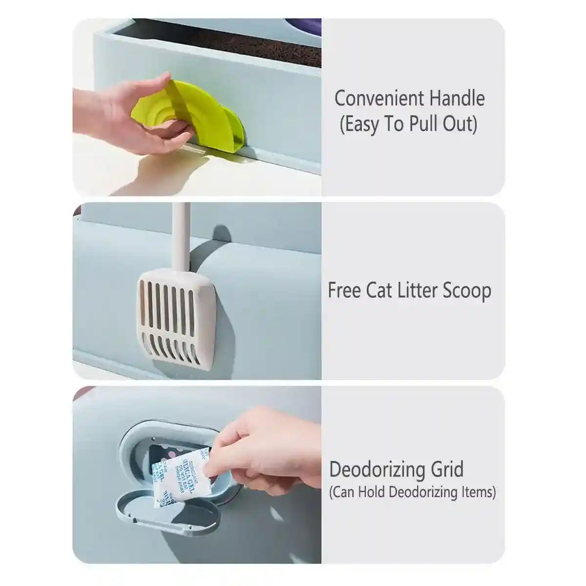 Foldable Cloud-Style Cat Toilet with Enclosed Cat Litter Box Design