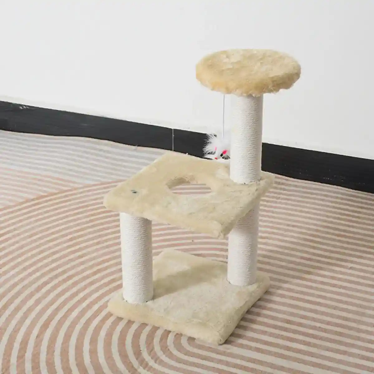 Compact Cat Climbing Post with Sisal and Hanging Toy for Kittens