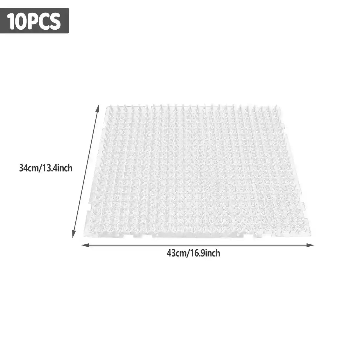 10pcs Cat Deterrent Mat with Soft Spikes Indoor Pet Repellent Pad