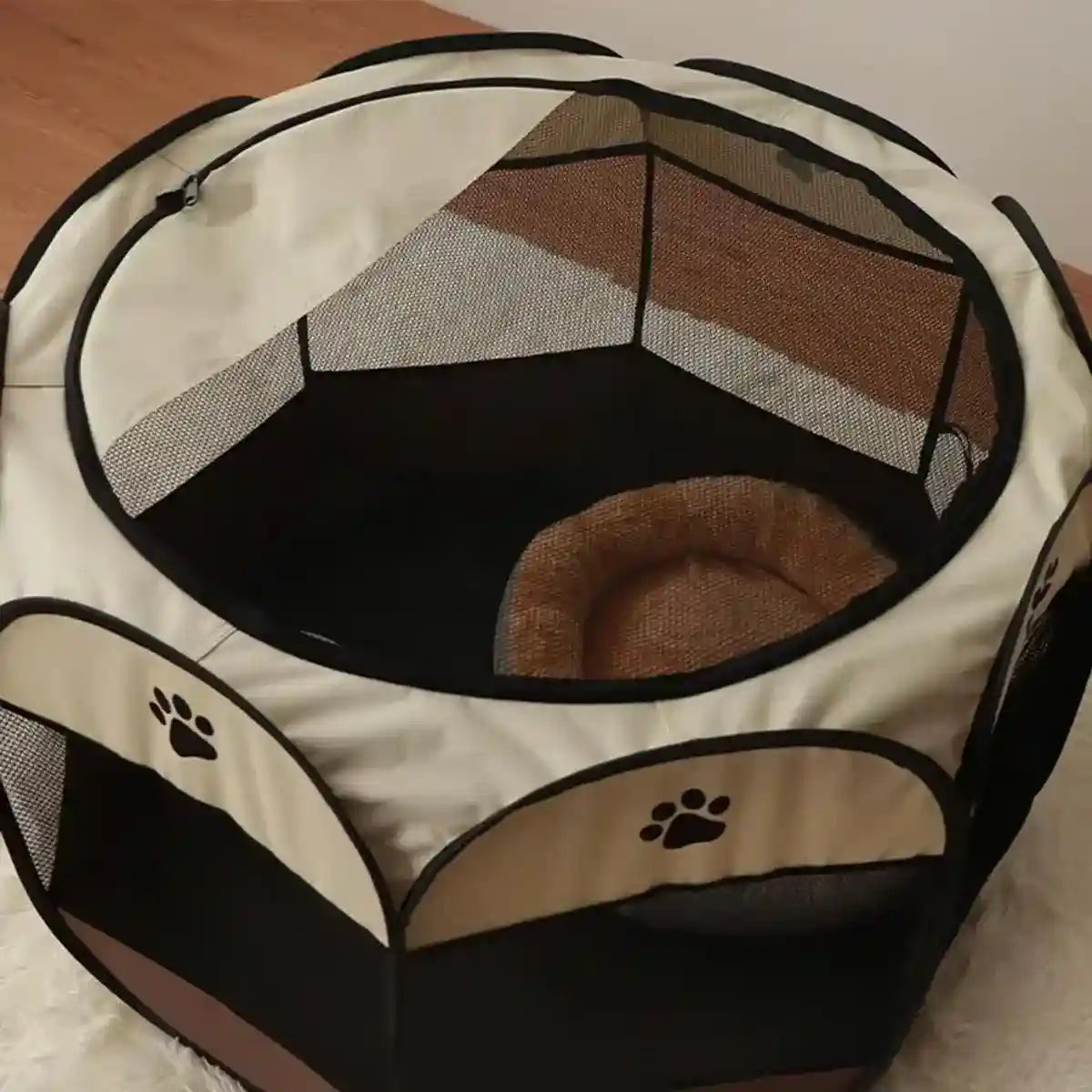 Foldable 8-Panel Pet Tent Portable Pet Playpen for Cats & Small Dogs