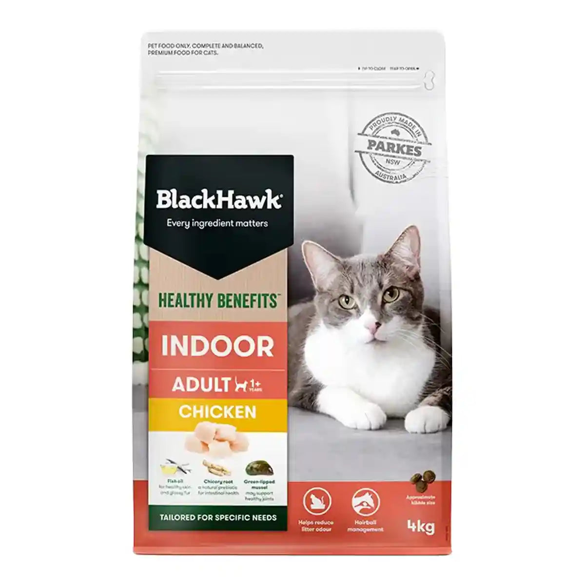 Black Hawk Healthy Benefits Dry Cat Food Adult Indoor Chicken 4kg/8kg