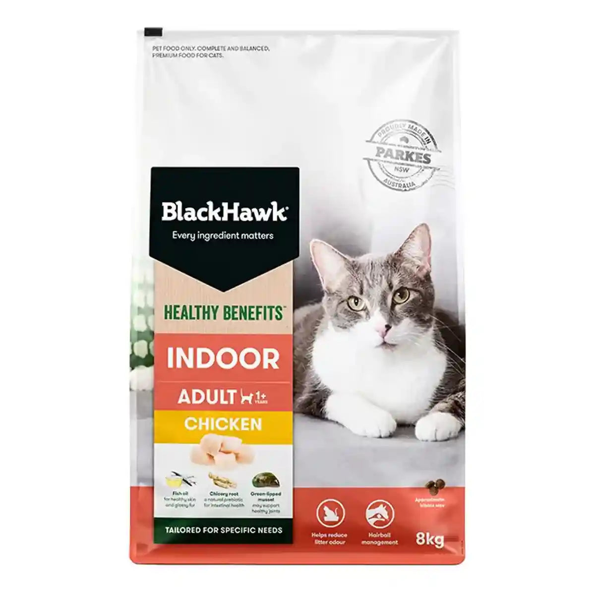 Black Hawk Healthy Benefits Dry Cat Food Adult Indoor Chicken 4kg/8kg