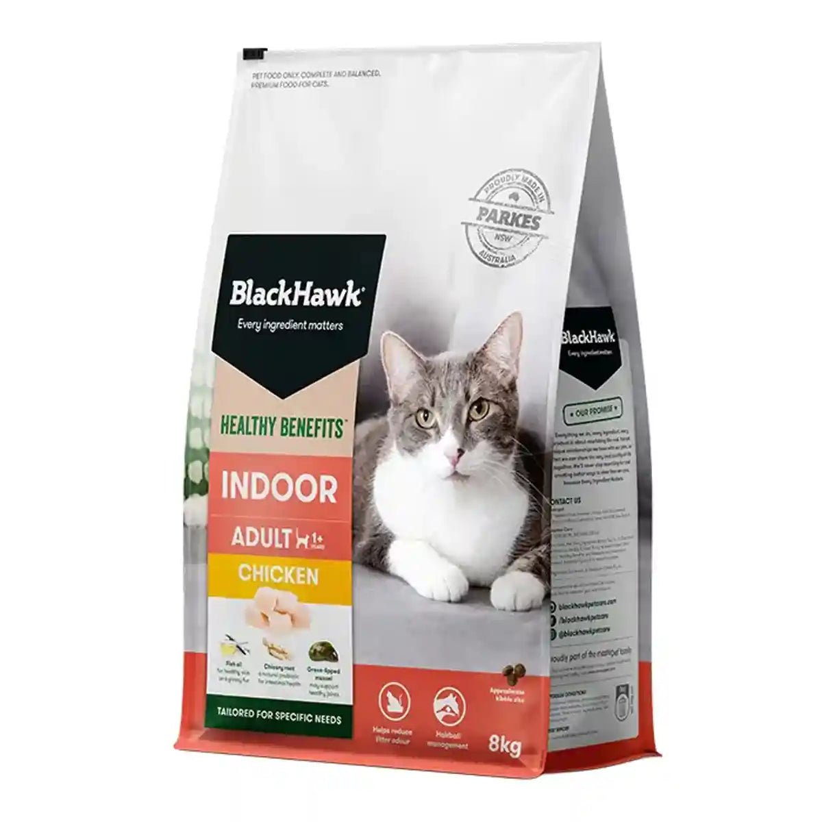 Black Hawk Healthy Benefits Dry Cat Food Adult Indoor Chicken 4kg/8kg