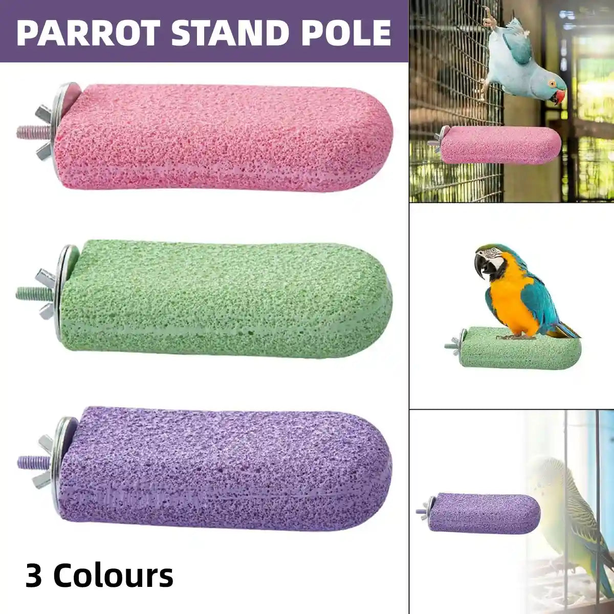 Ice Cream Resin Bird Grinding Perch for Parrots and Small Birds