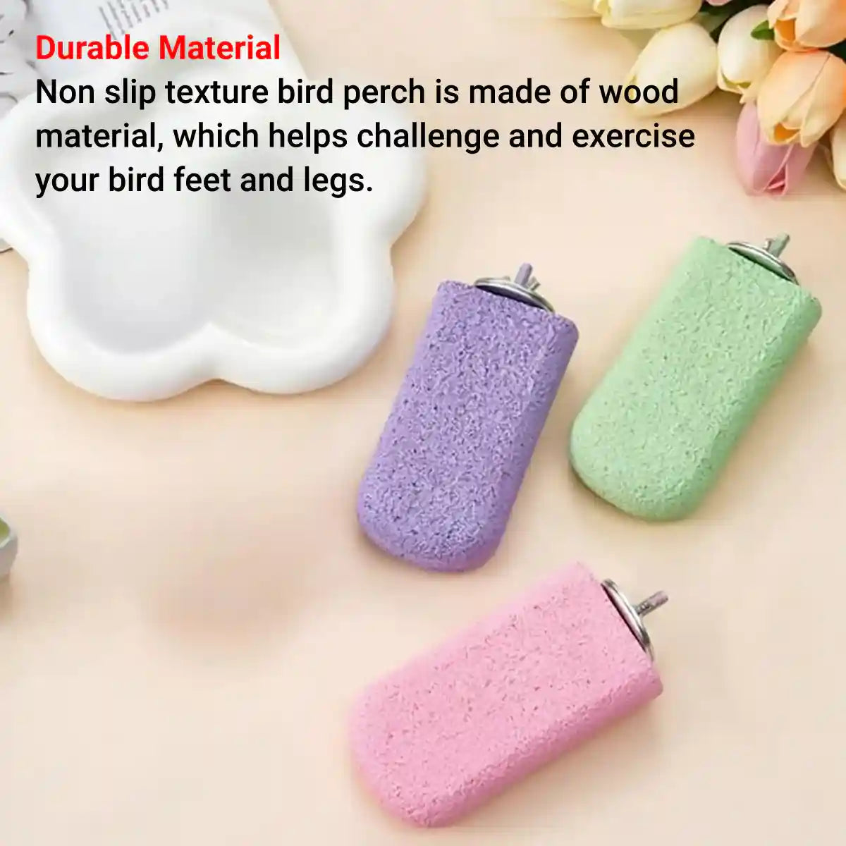 Ice Cream Resin Bird Grinding Perch for Parrots and Small Birds