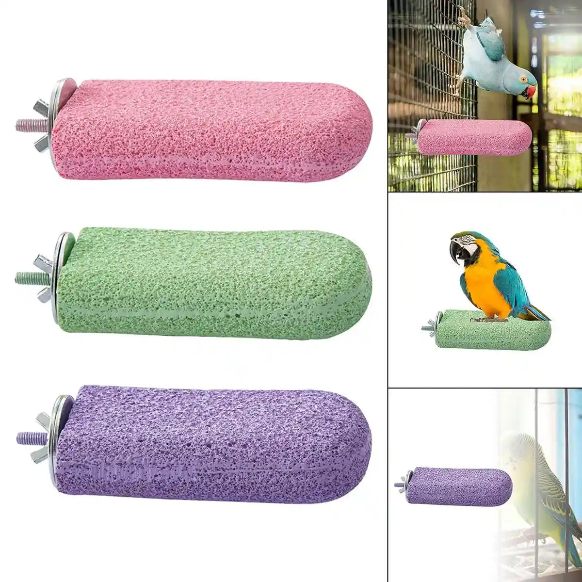 Ice Cream Resin Bird Grinding Perch for Parrots and Small Birds