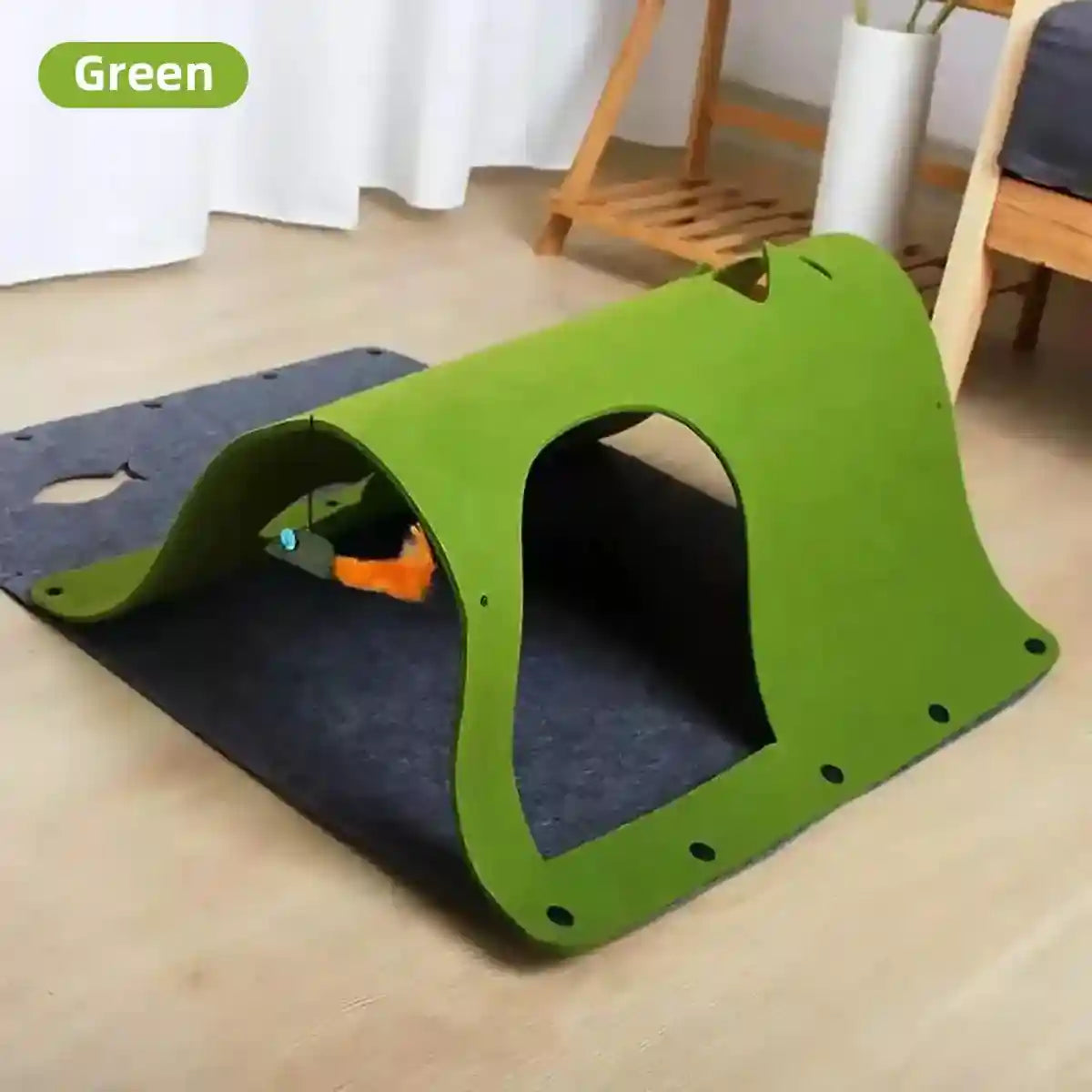 Modular DIY Playhouse Cat Play Tunnel with Felt Panels for Indoor Pets