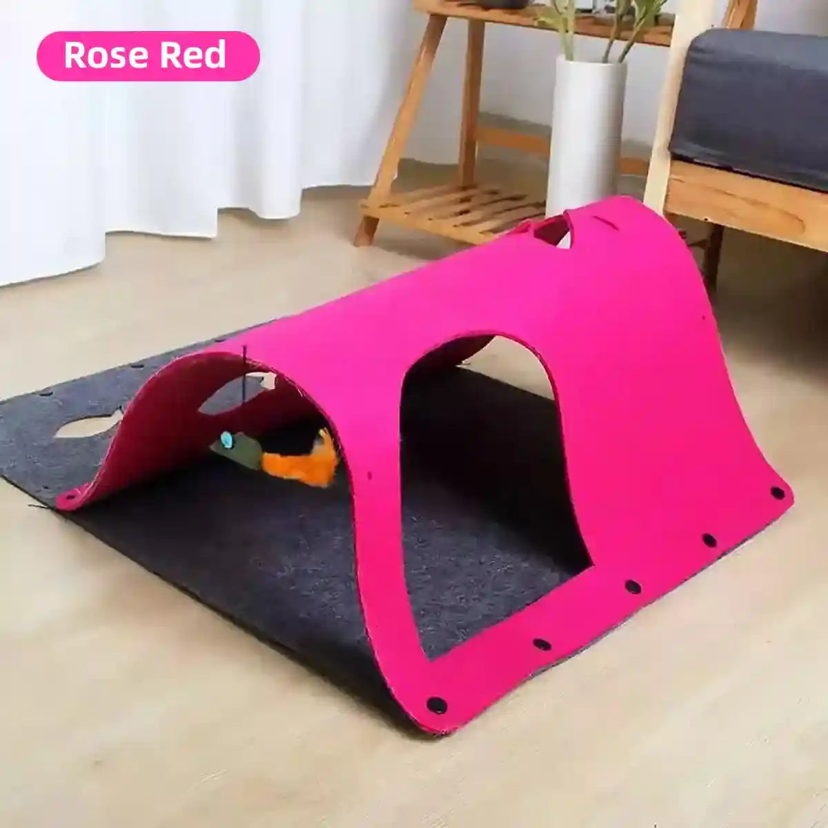 Modular DIY Playhouse Cat Play Tunnel with Felt Panels for Indoor Pets