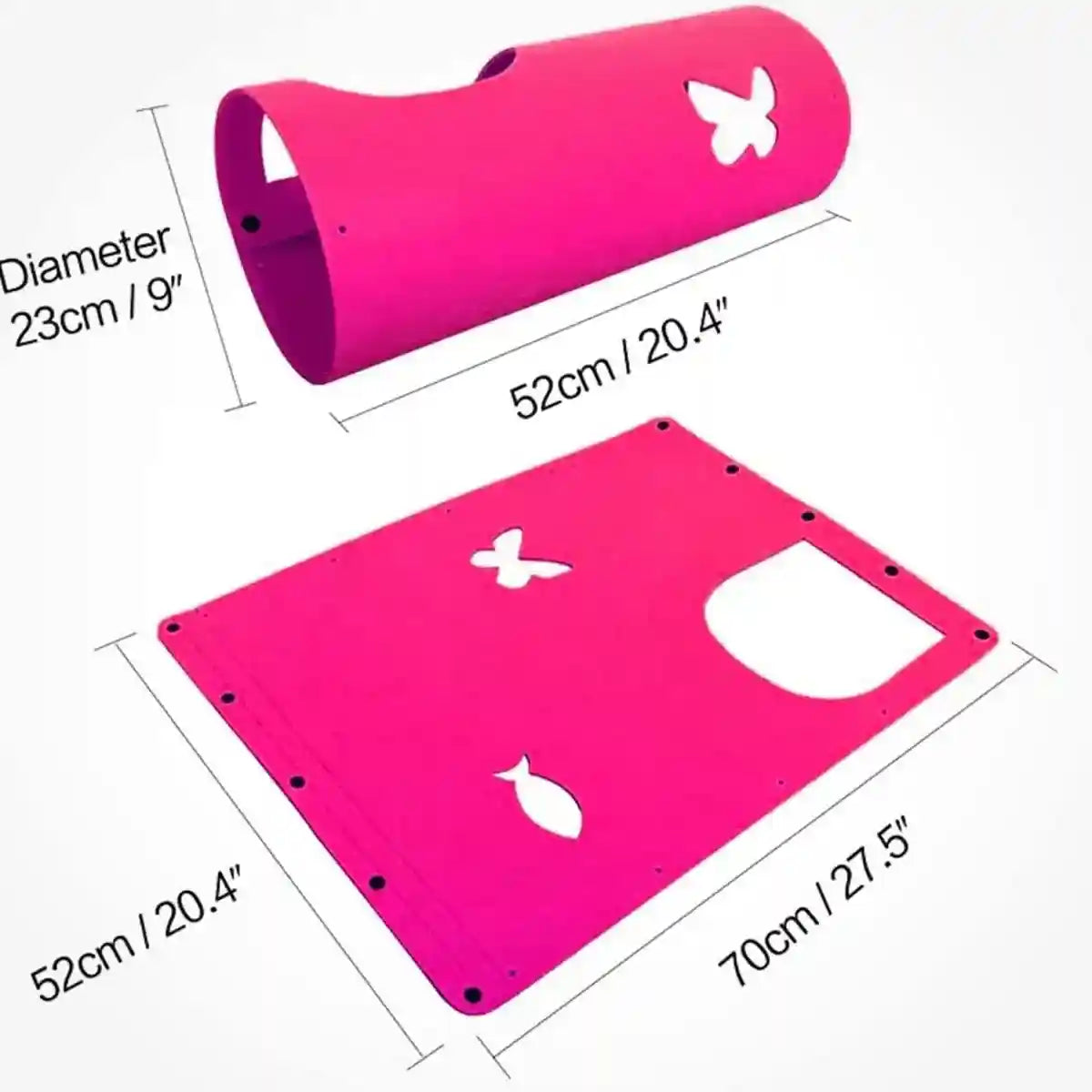 Modular DIY Playhouse Cat Play Tunnel with Felt Panels for Indoor Pets