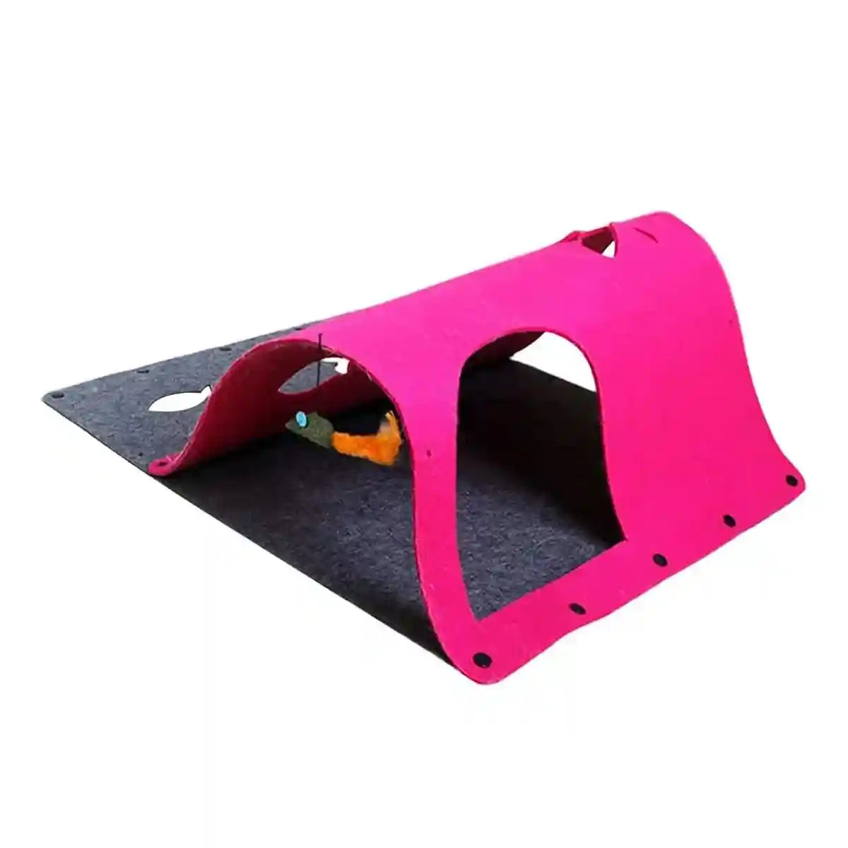 Modular DIY Playhouse Cat Play Tunnel with Felt Panels for Indoor Pets
