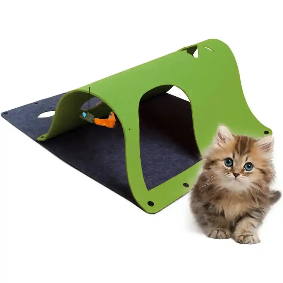 Modular DIY Playhouse Cat Play Tunnel with Felt Panels for Indoor Pets