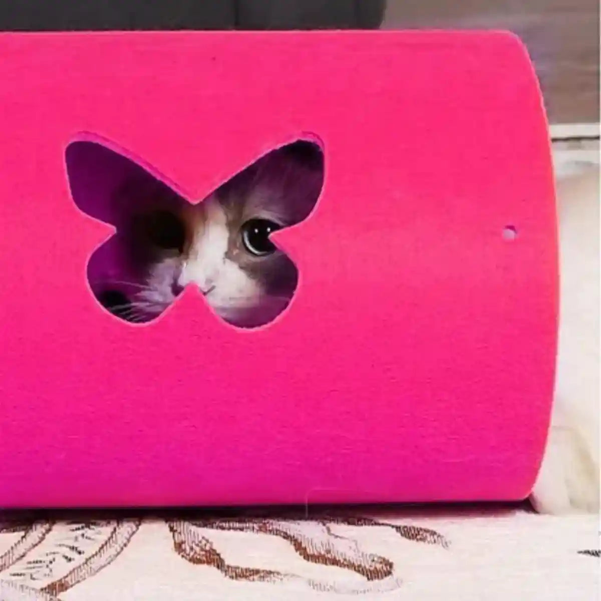 Modular DIY Playhouse Cat Play Tunnel with Felt Panels for Indoor Pets