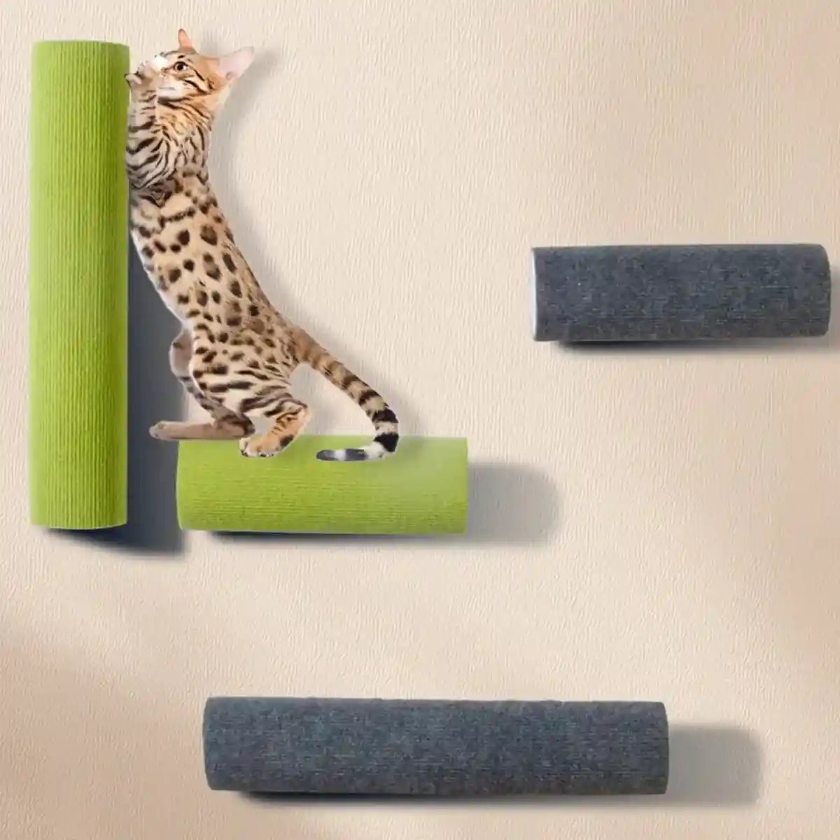 Self-Adhesive Cat Scratching Posts for Wall Cylindrical Climbing Set