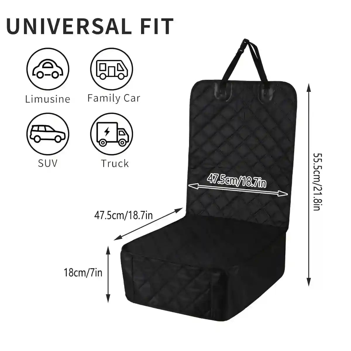 Waterproof Pet Car Seat Mat for Dogs and Cats Anti-Slip & Quilted Design