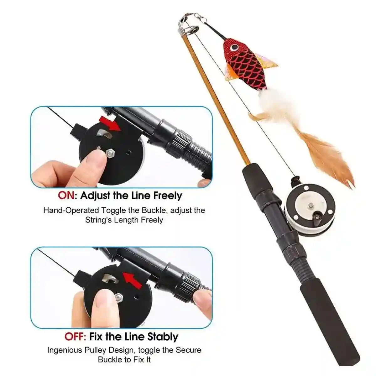 Fun Cat Wand Toy Interactive Fishing Rod