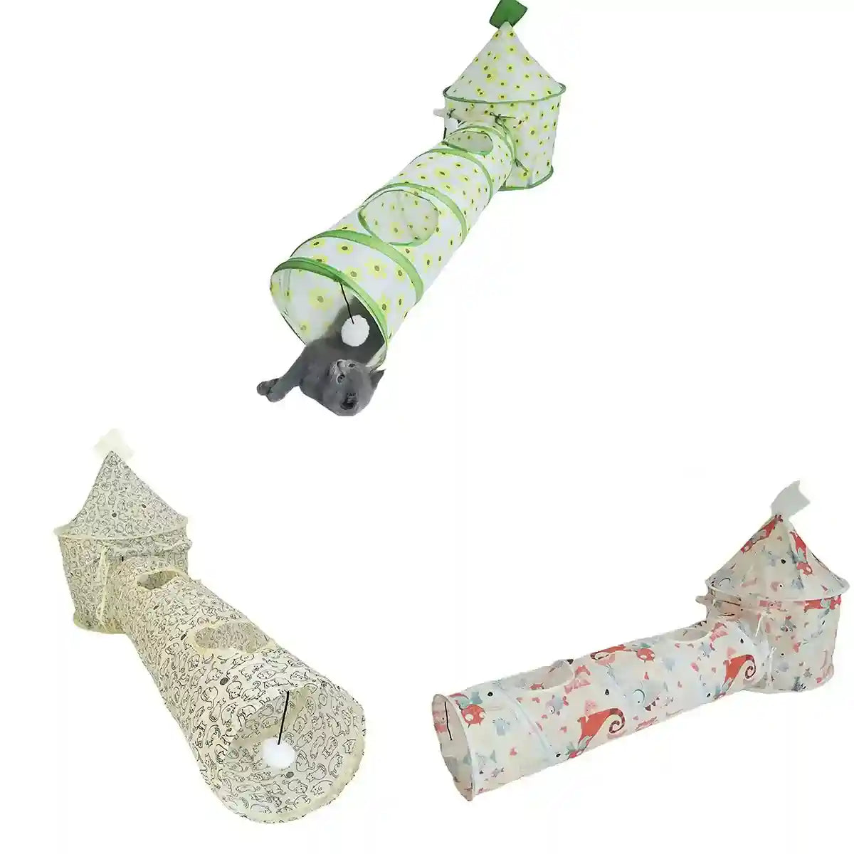 Interactive Tent Playhouse Cat Tunnel for Kittens and Small Pets