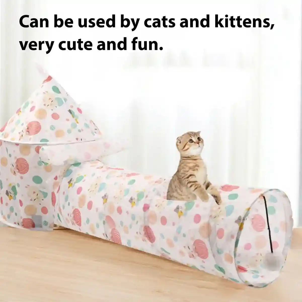 Interactive Tent Playhouse Cat Tunnel for Kittens and Small Pets