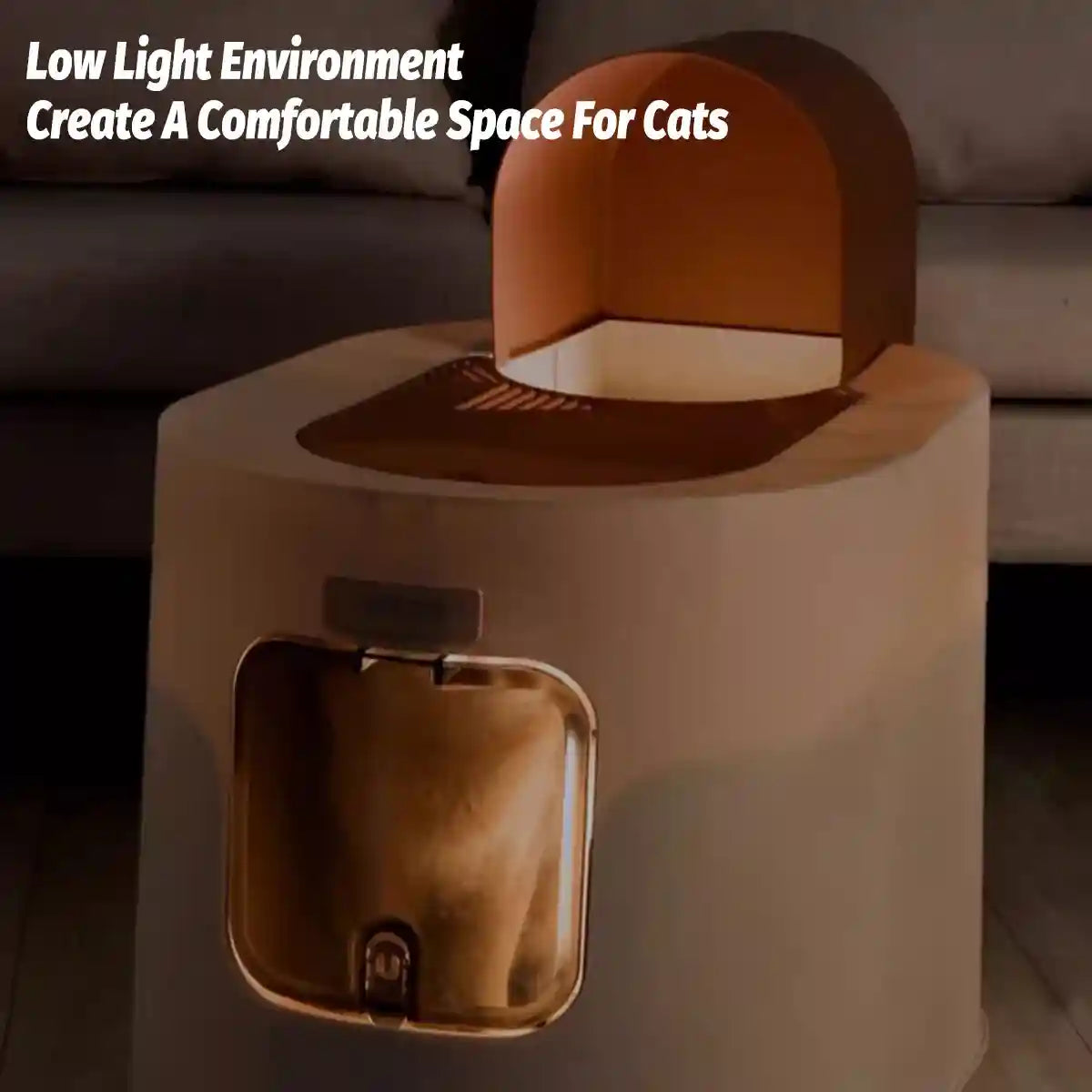 Fully Enclosed Cat Litter Box with Top Entry & Drawer Design