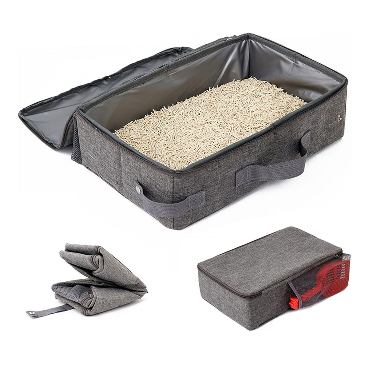 Foldable Cat Litter Box Waterproof Portable Travel Litter Tray