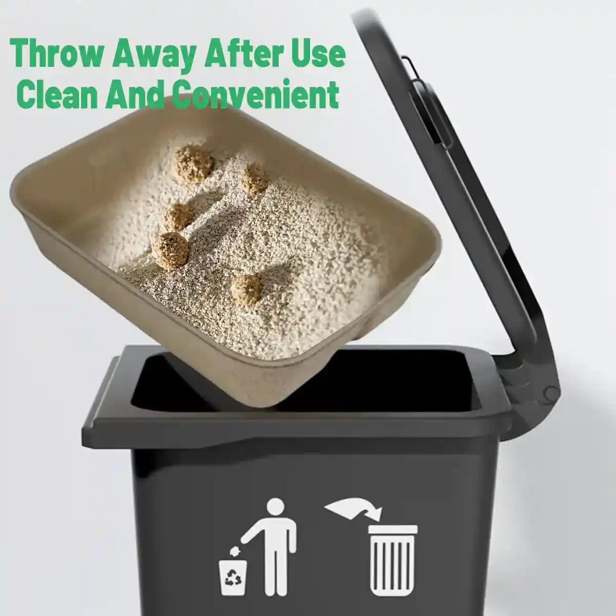 10PCS Disposable Cat Litter Boxes Biodegradable Pulp with U-Shape Entry