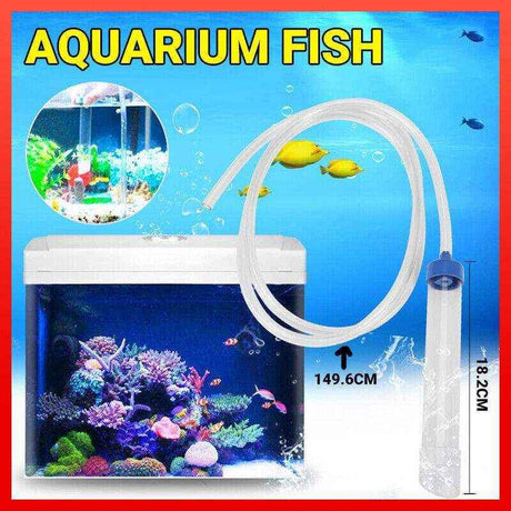 Efficient aquarium gravel cleaner with syphon vacuum for easy fish tank maintenance.