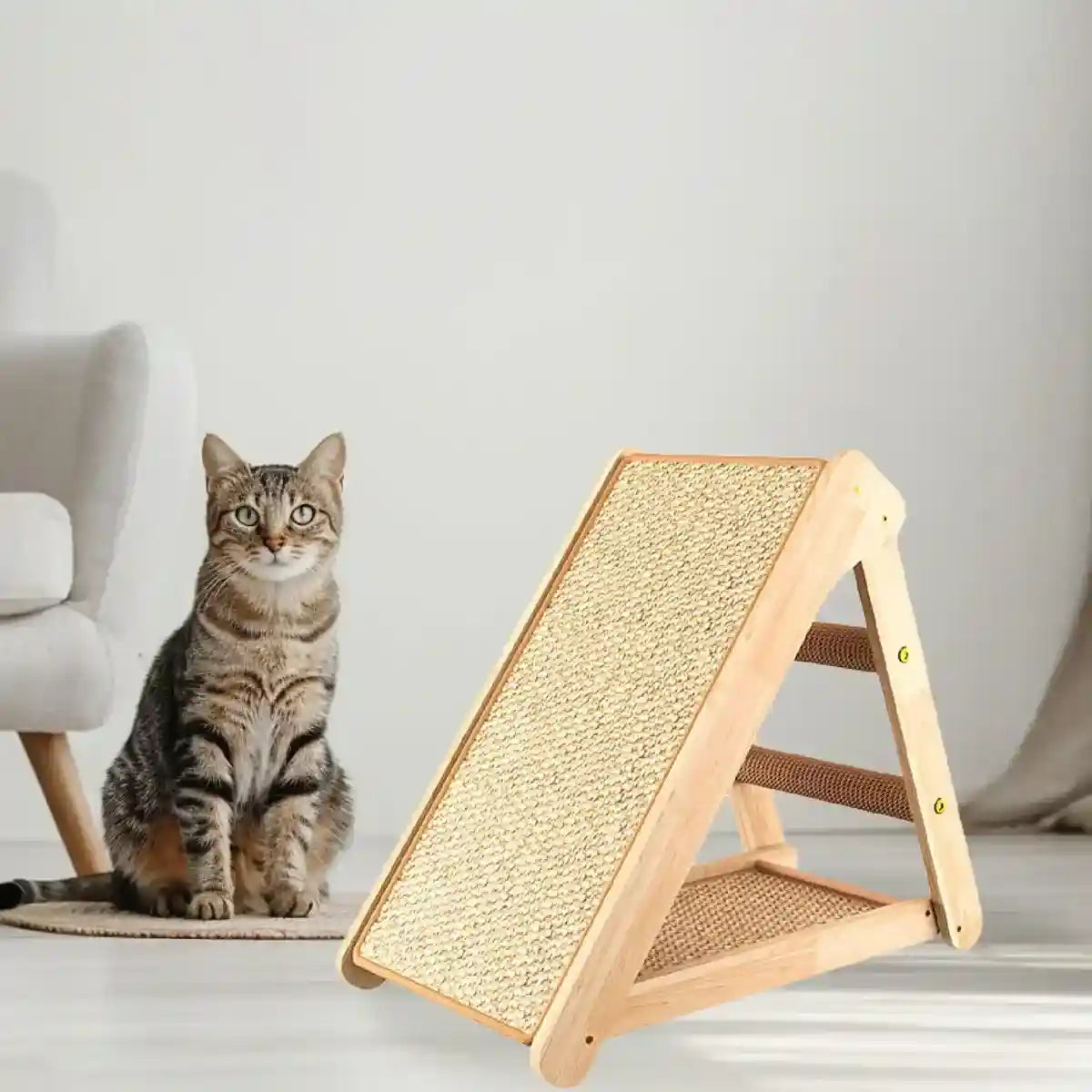 Foldable Cat Scratching Board With Stand Sisal Climbing Ramp