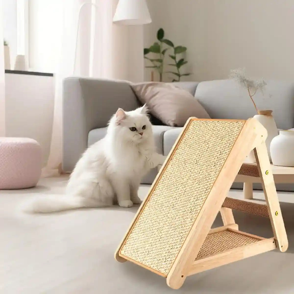 Foldable Cat Scratching Board With Stand Sisal Climbing Ramp