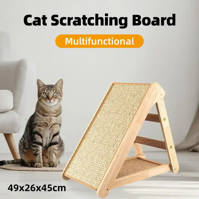 Foldable Cat Scratching Board With Stand Sisal Climbing Ramp