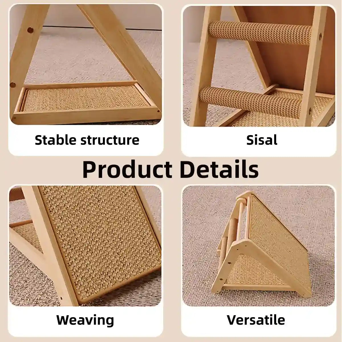 Foldable Cat Scratching Board With Stand Sisal Climbing Ramp