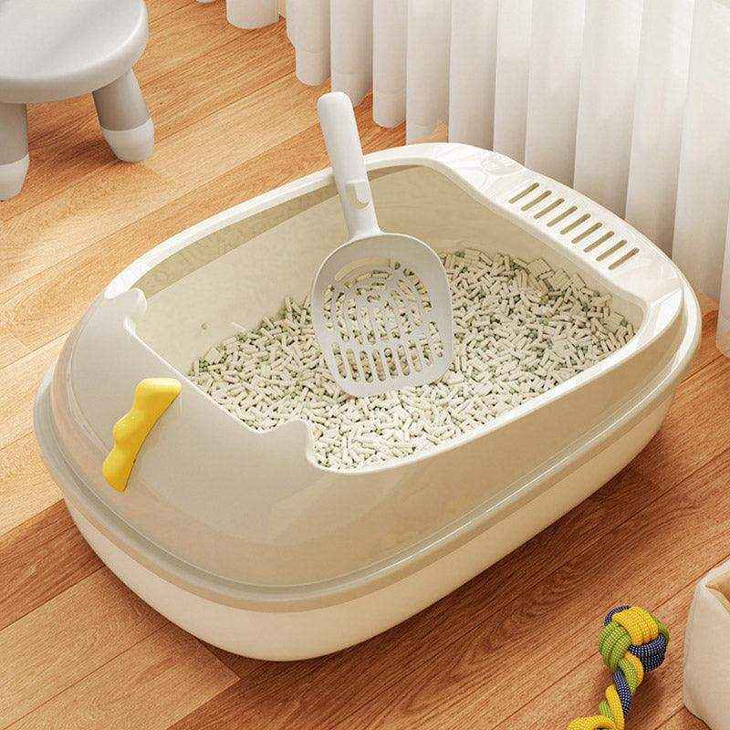 Odor-Controlled Cat Litter Tray with High Sides and Easy Access Entry