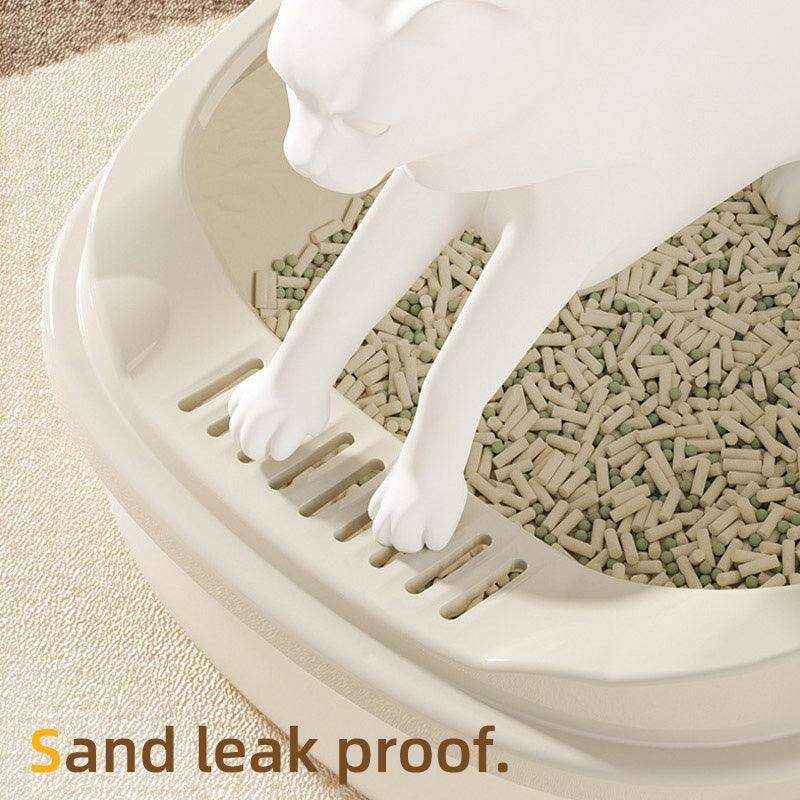 Odor-Controlled Cat Litter Tray with High Sides and Easy Access Entry