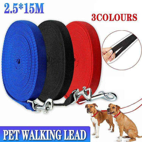 Durable retractable dog leash extending up to 50 feet for safe and enjoyable walks
