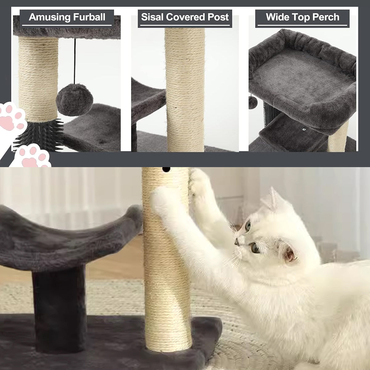 Cat Tree Scratching Post Claw Board Litter Crawler One Pet Toy for Indoor Cats