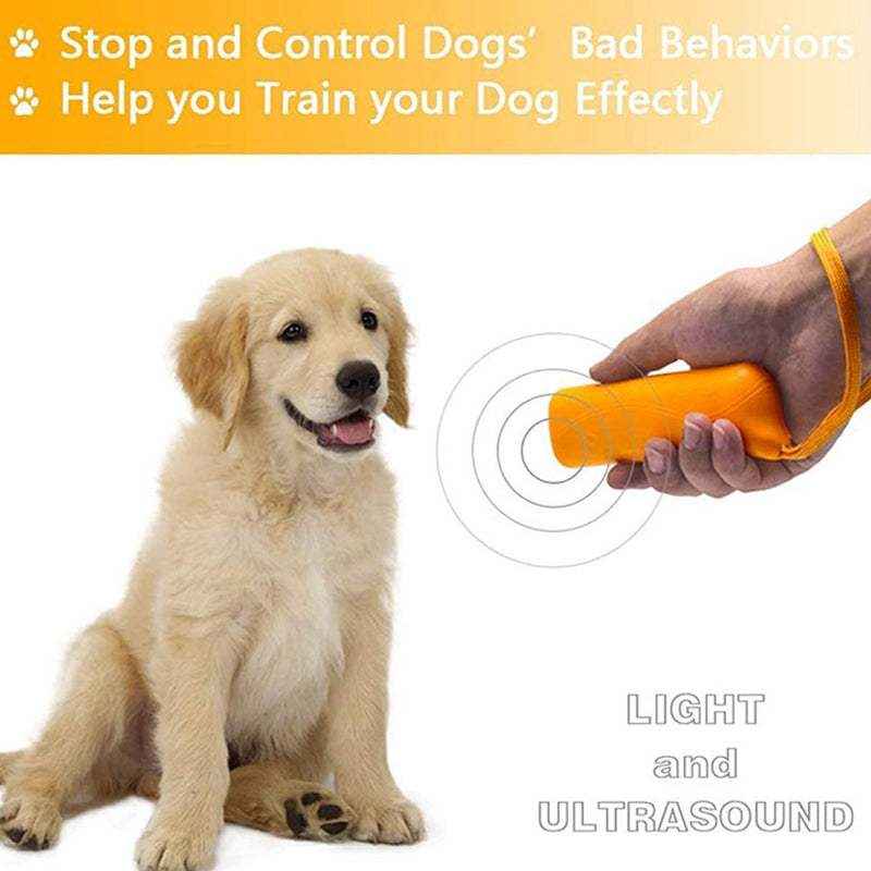 Ultrasonic Dog Repeller Deterrent Device Handheld Dog Chaser with LED Flashlight