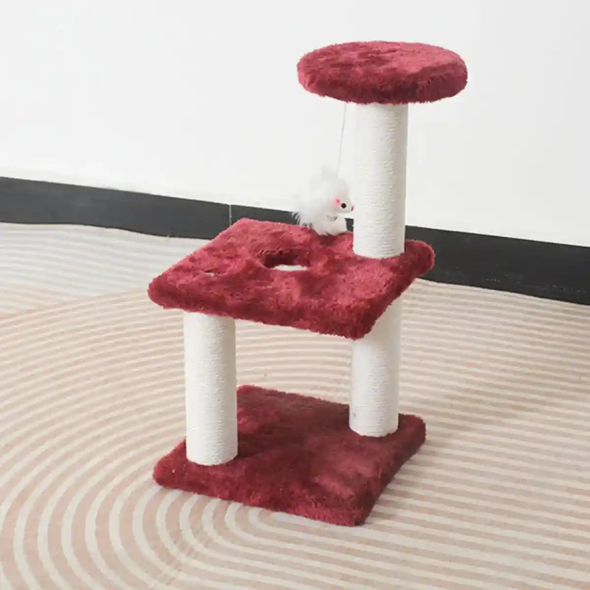 Compact Cat Climbing Post with Sisal and Hanging Toy for Kittens