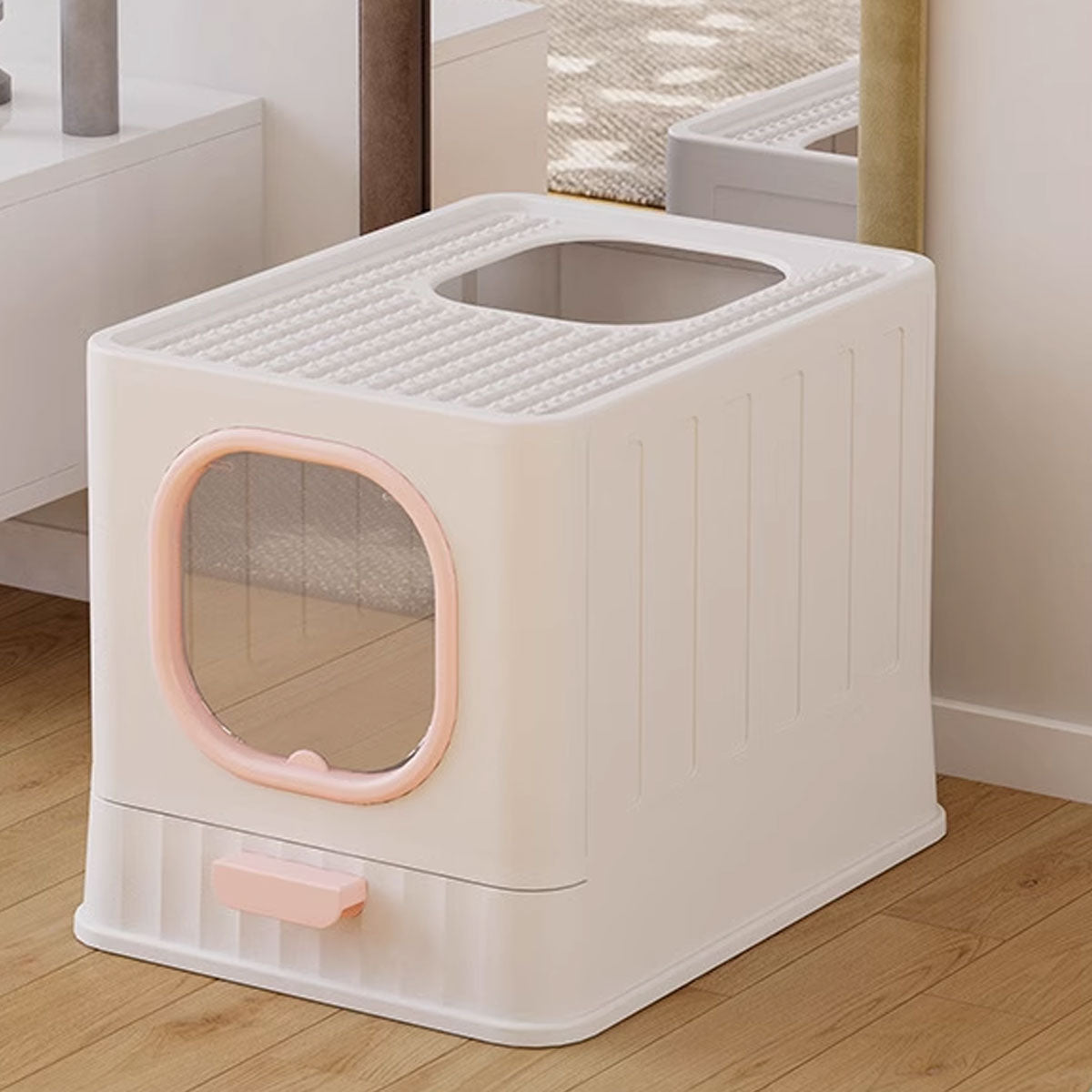 Enclosed Cat Litter Box With Pull-Out Tray