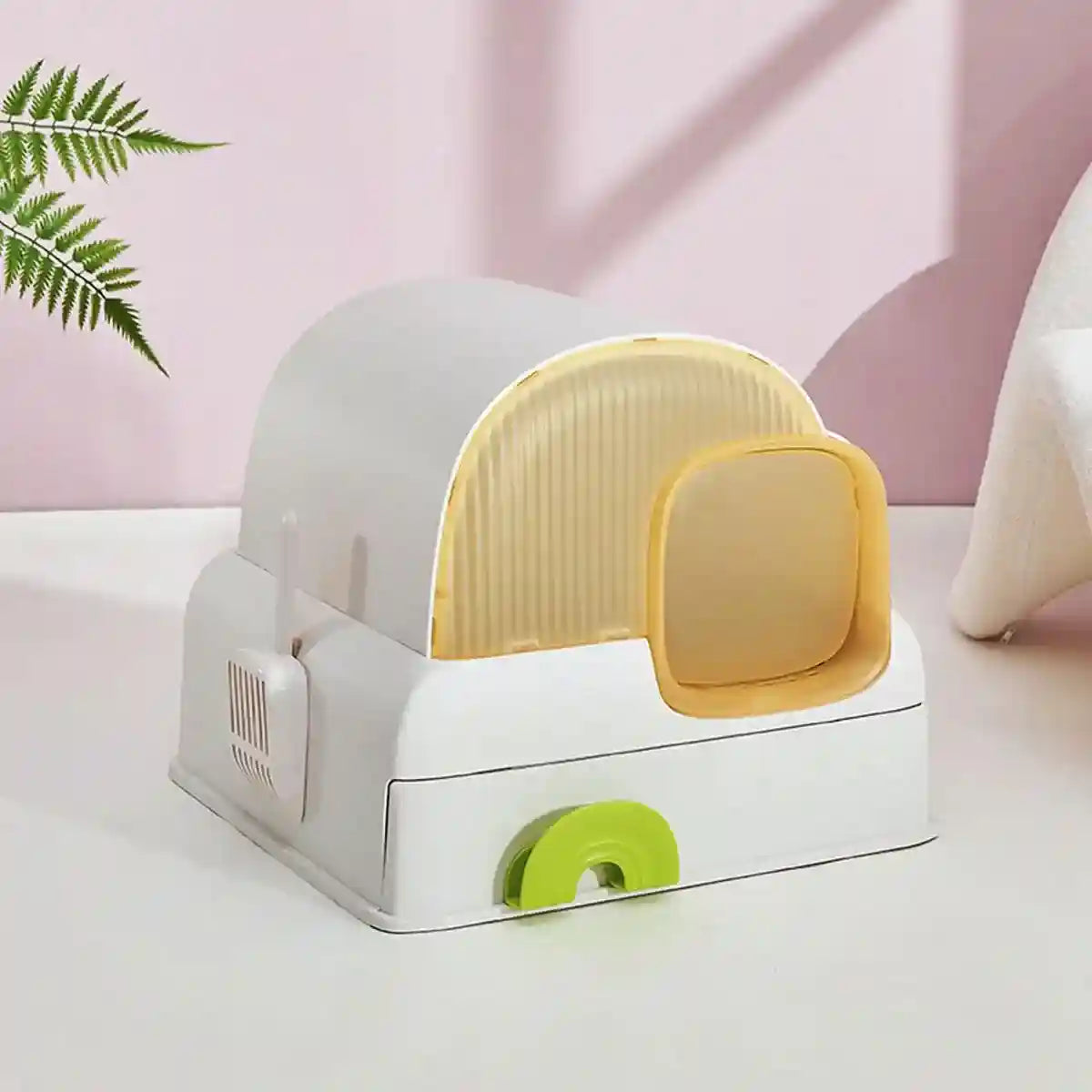 Foldable Cloud-Style Cat Toilet with Enclosed Cat Litter Box Design