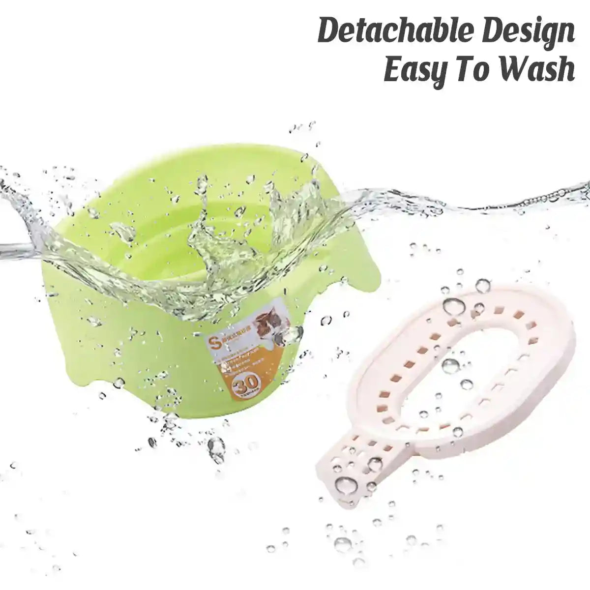 Open Cat Litter Box with Toilet Ring and Scoop Squat Style Design