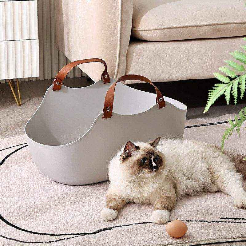 High-Sided Travel Solution with Portable Litter Box for Cats