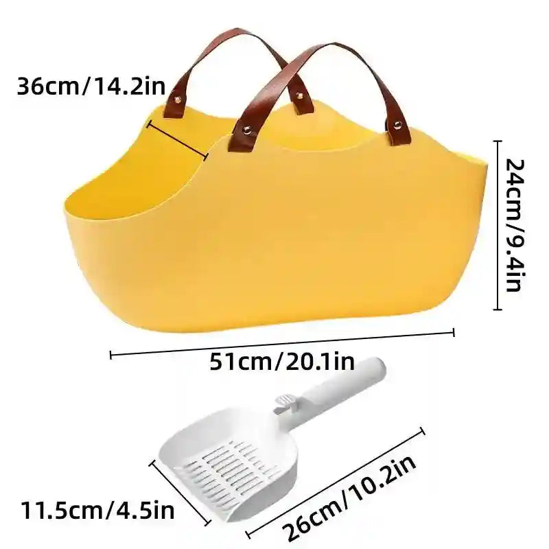 High-Sided Travel Solution with Portable Litter Box for Cats