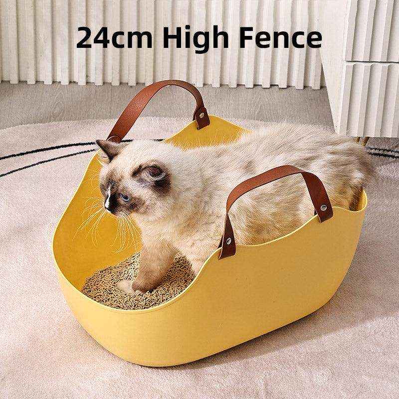 High-Sided Travel Solution with Portable Litter Box for Cats