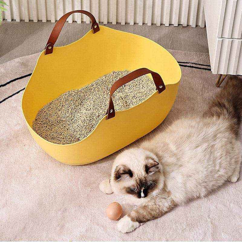 High-Sided Travel Solution with Portable Litter Box for Cats