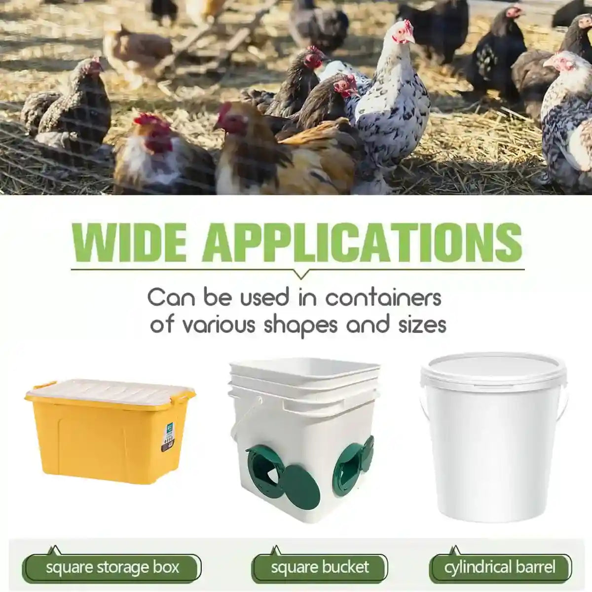 5PCS Automatic Chicken Feeder Ports with Rain Hood for Poultry DIY