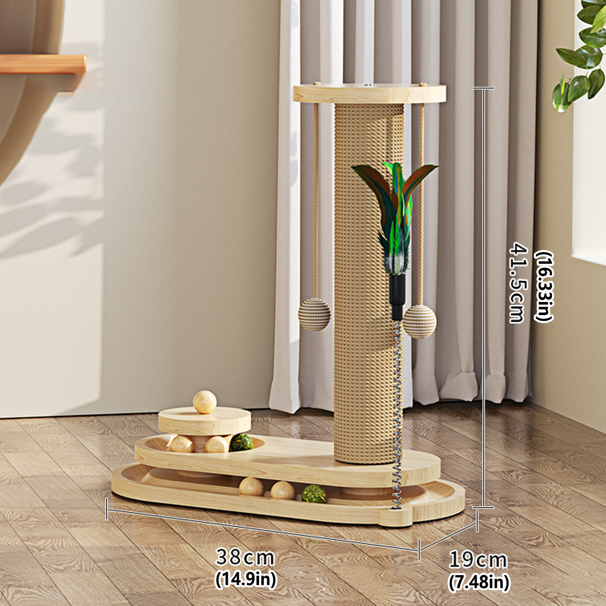 Cat Scratching Post With Interactive Turntable