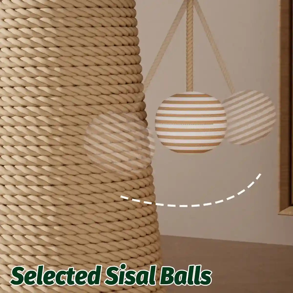 Mushroom Cat Scratching Post with Sisal Rope and Hanging Toy