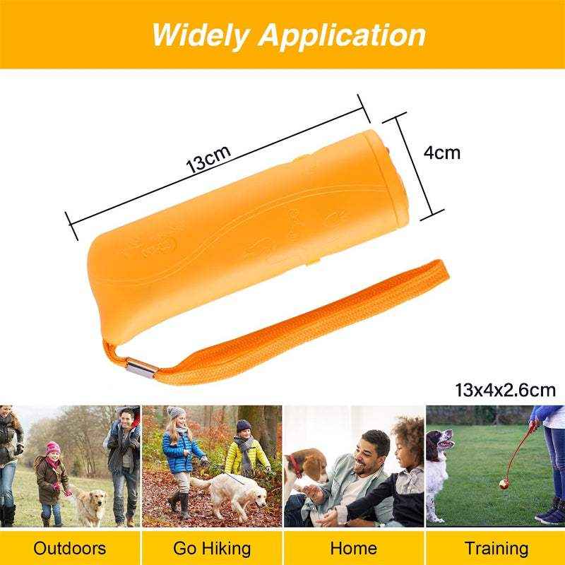 Ultrasonic Dog Repeller Deterrent Device Handheld Dog Chaser with LED Flashlight