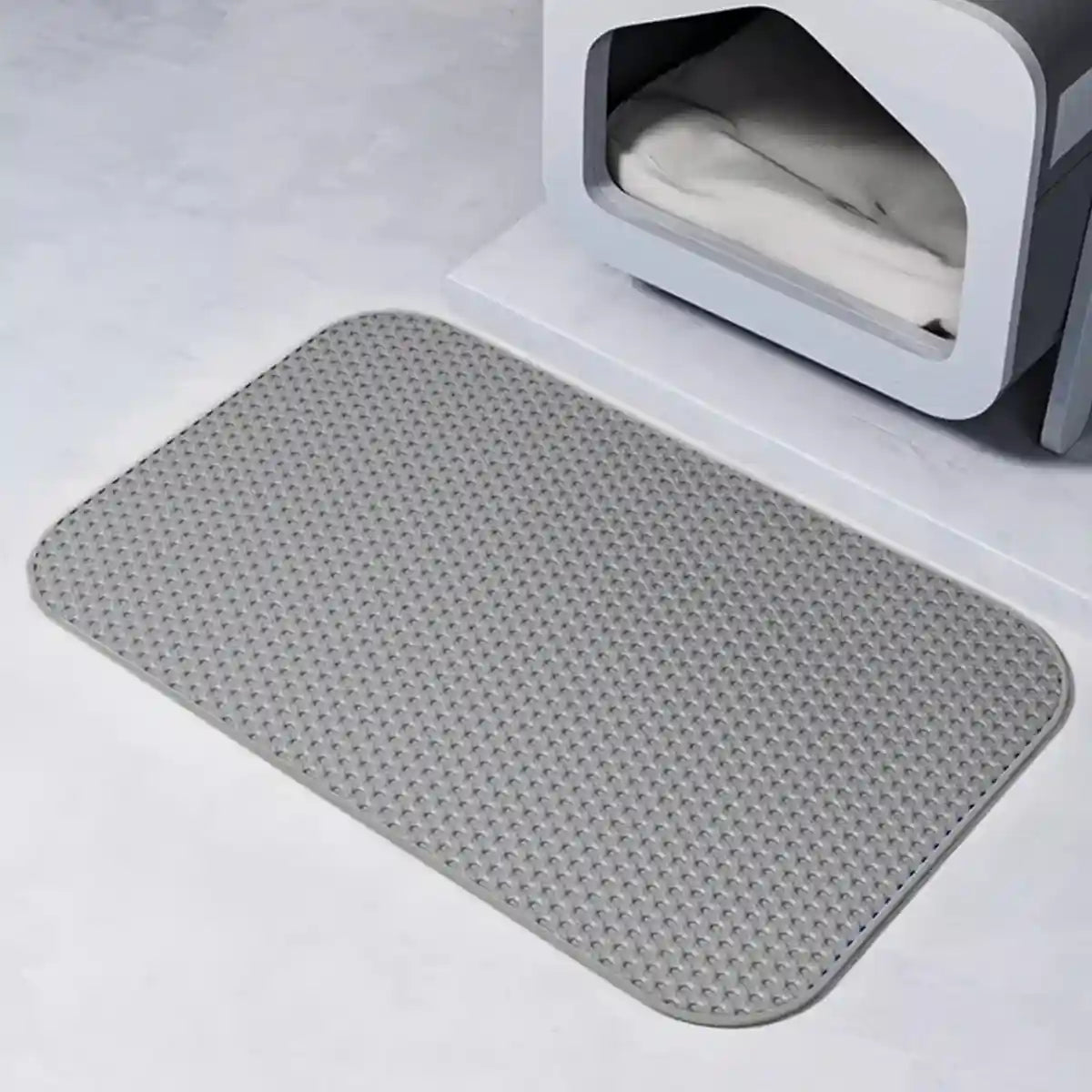 Honeycomb Cat Litter Mat Waterproof Trapping Pad for Easy Cleaning
