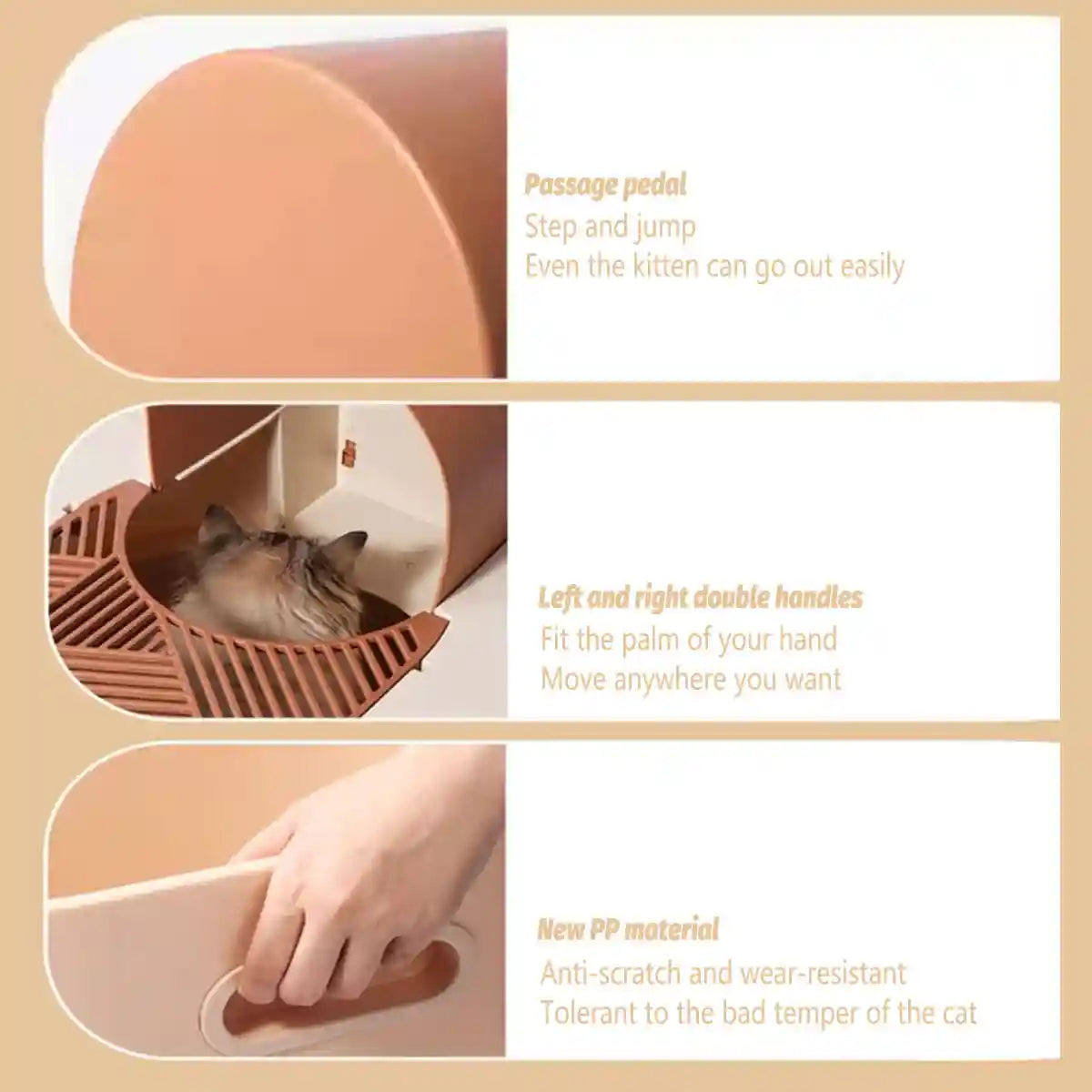 Fully Enclosed Cat Litter Box with Top Entry & Drawer Design