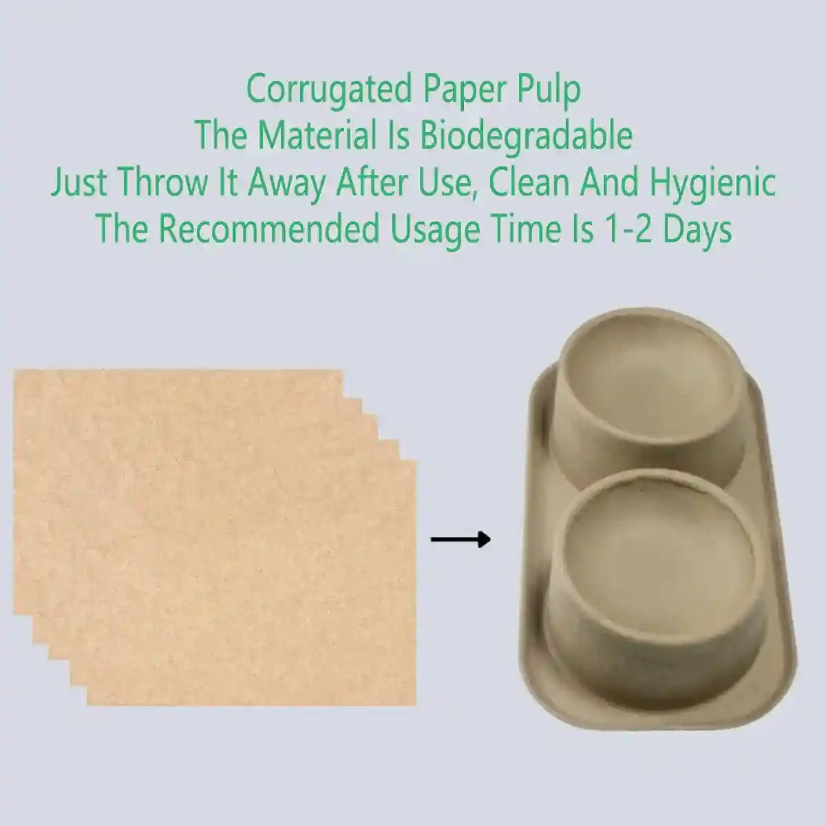 10PCS Disposable Pet Double Bowl Set Biodegradable with Tilt Design